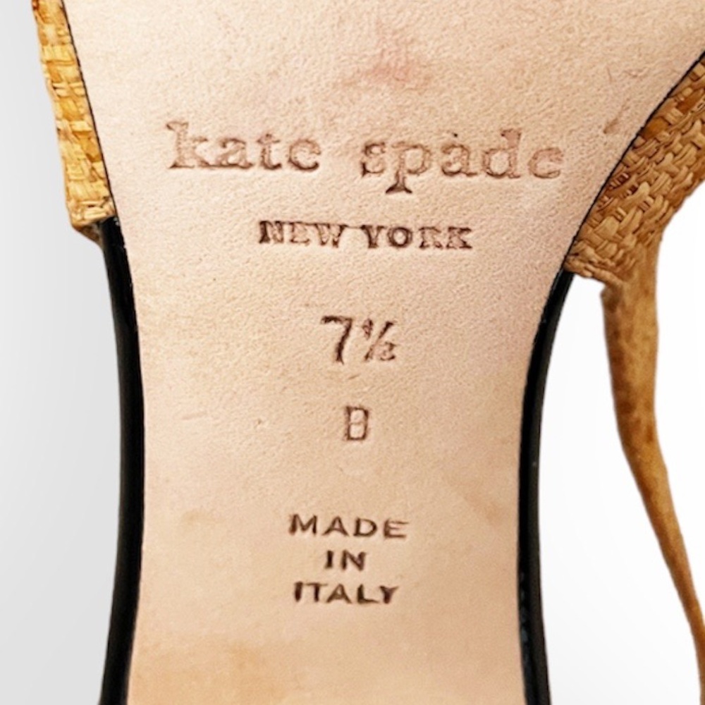 Kate Spade Raffia Pointed Toe Slingback Heels - Picture 7 of 7